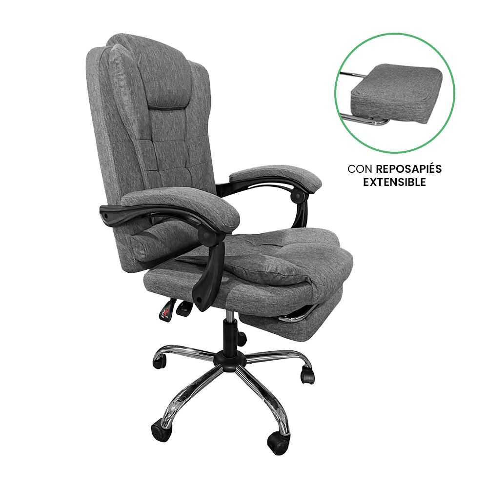 Silla Gerencial Ergonómica Evox Advance C1-GR Gris con Reposapiés