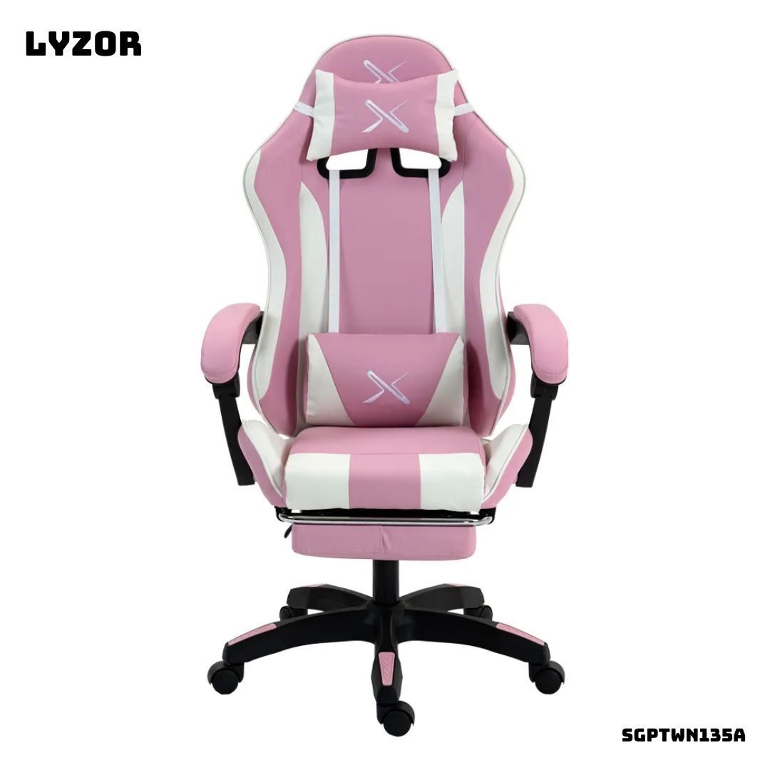 SILLA GAMER LYZOR CON POSAPIES ROSADO - SGTWN135A