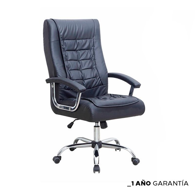 Silla Vitoria Giratoria Negro B/Cromada