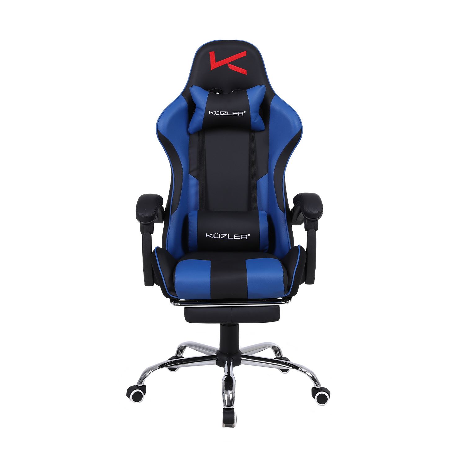 Silla Gamer Kuzler Azul masajeador reposapiés y base metálica RIK-101A