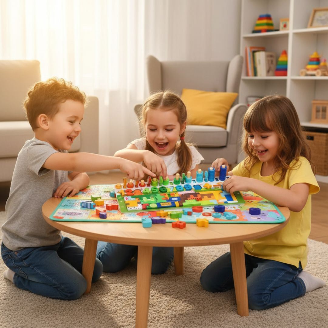 Tablero Montessori de madera didáctico Multifuncional con Tetris puzzle para niños