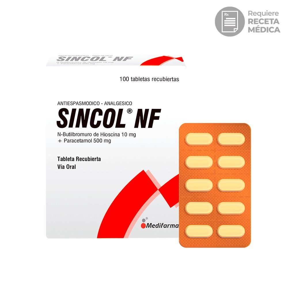 Sincol NF 10 mg + 500 mg Tabletas Recubiertas
