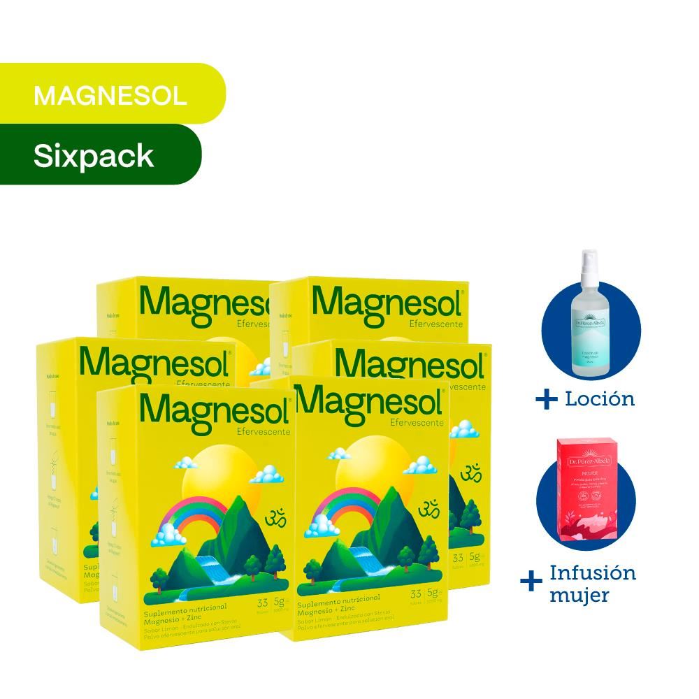 SIXPACK: MAGNESOL EFERVESCENTE LIMÓN x 33 sobres