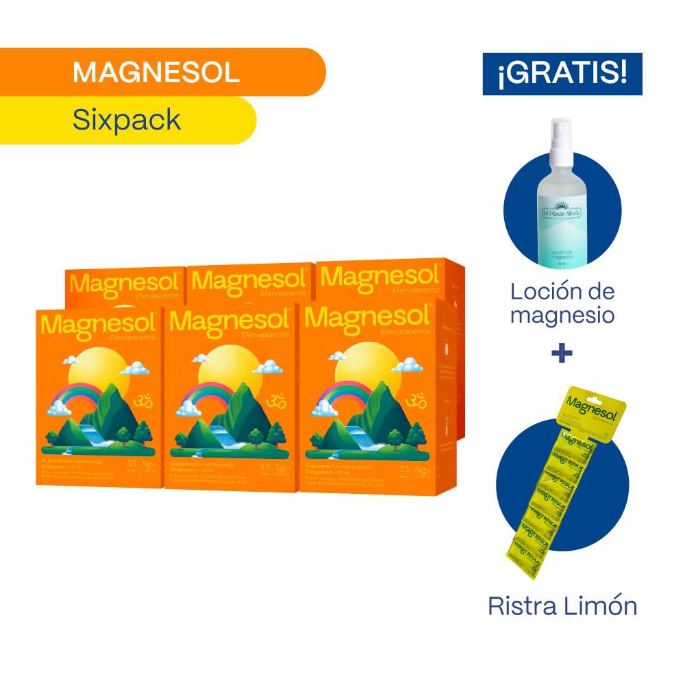 PACK 06 MAGNESOL EFERVESCENTE NARANJA x 33 sobres