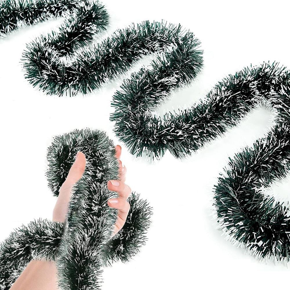 set de 6 Guirnaldas jaspeadas navidenas enredaderas 2mts x 11cm Nieve