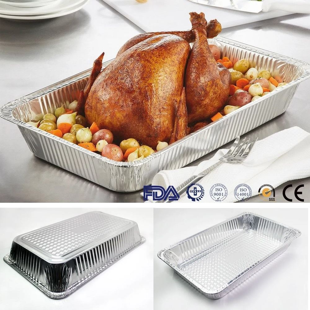 Bandeja de aluminio fuente rectangular para hornear