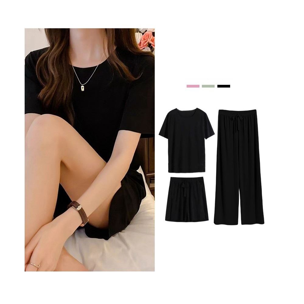 Conjunto de pijama 3 piezas negro