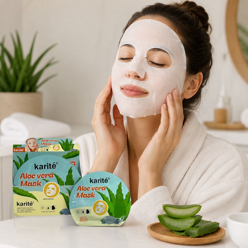 Mascarilla facial aloe vera karité Natural 5UNID