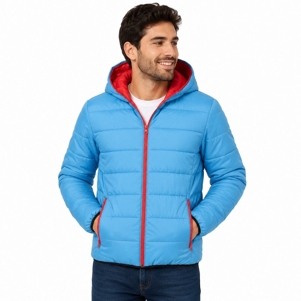 Casaca para hombre liviana corta viento Talla importada Celeste