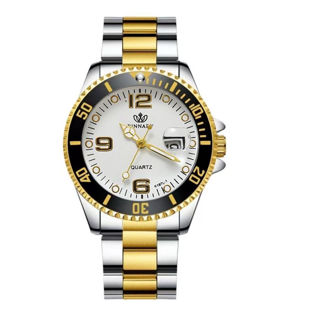 Reloj de metal analógico Acuático para Hombre Blanco