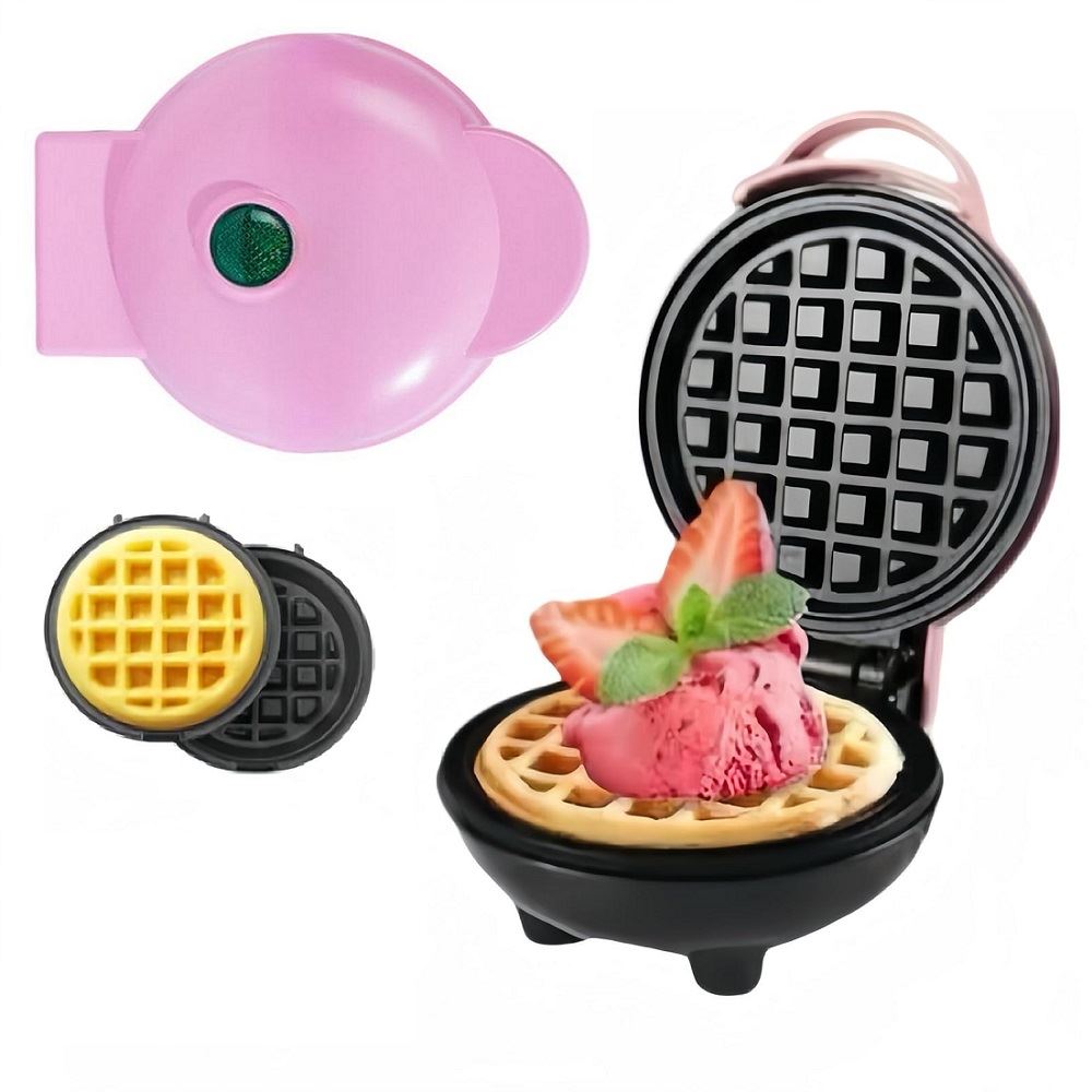 Mini Waflera Portátil Eléctrica antiadherente Rosa
