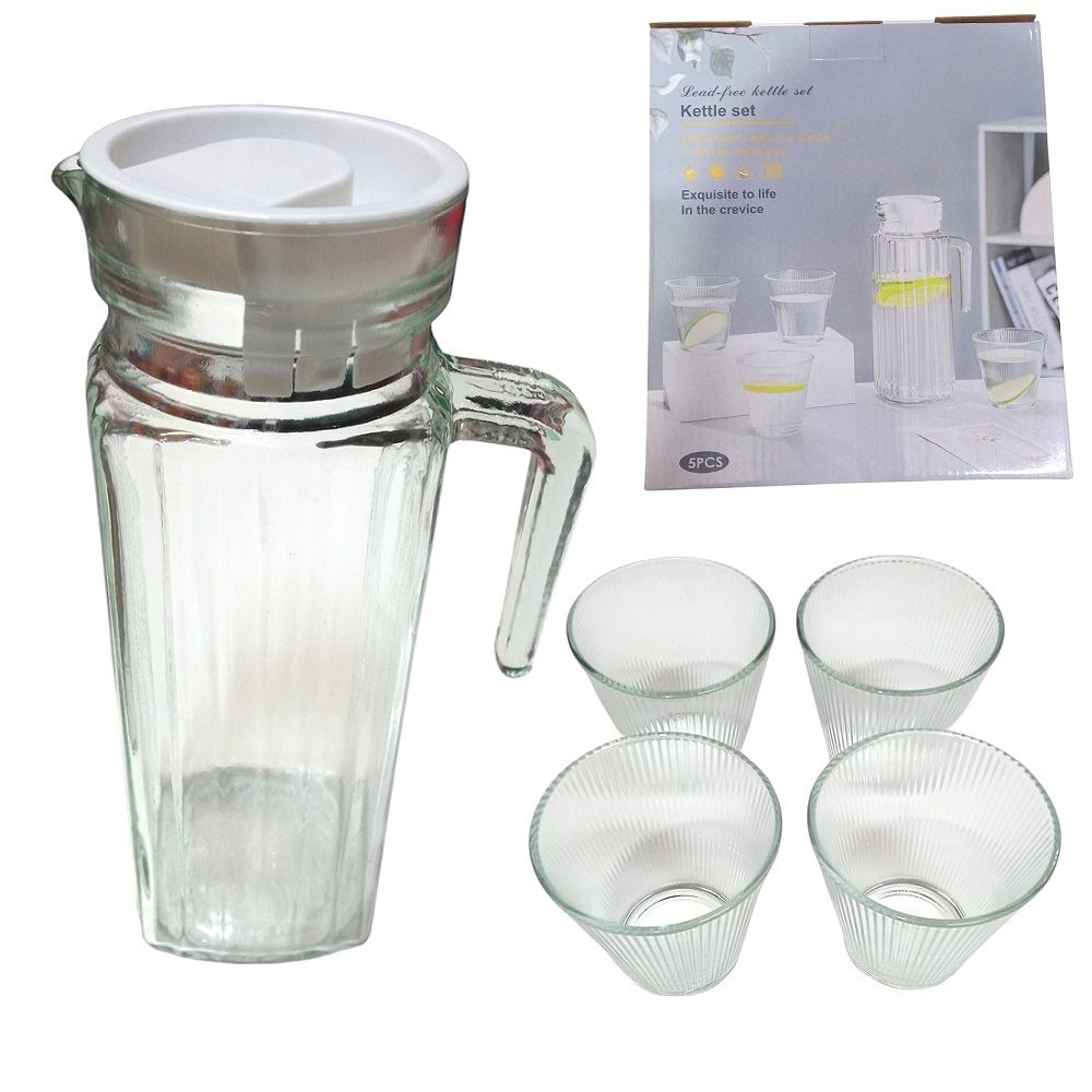 Juego de 1 Jarra 100ml y 4 Vasos y Pcs