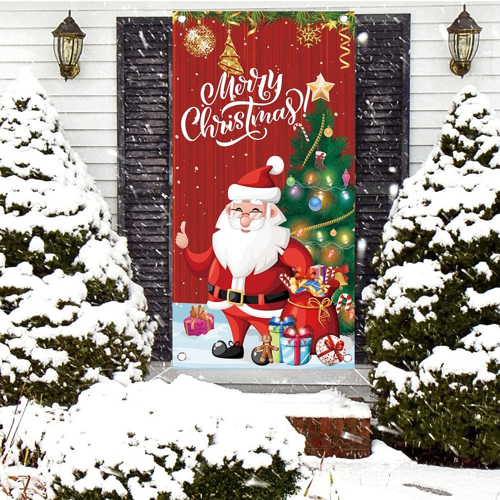 Fundas navideñas para puerta decoración de navidad al azar