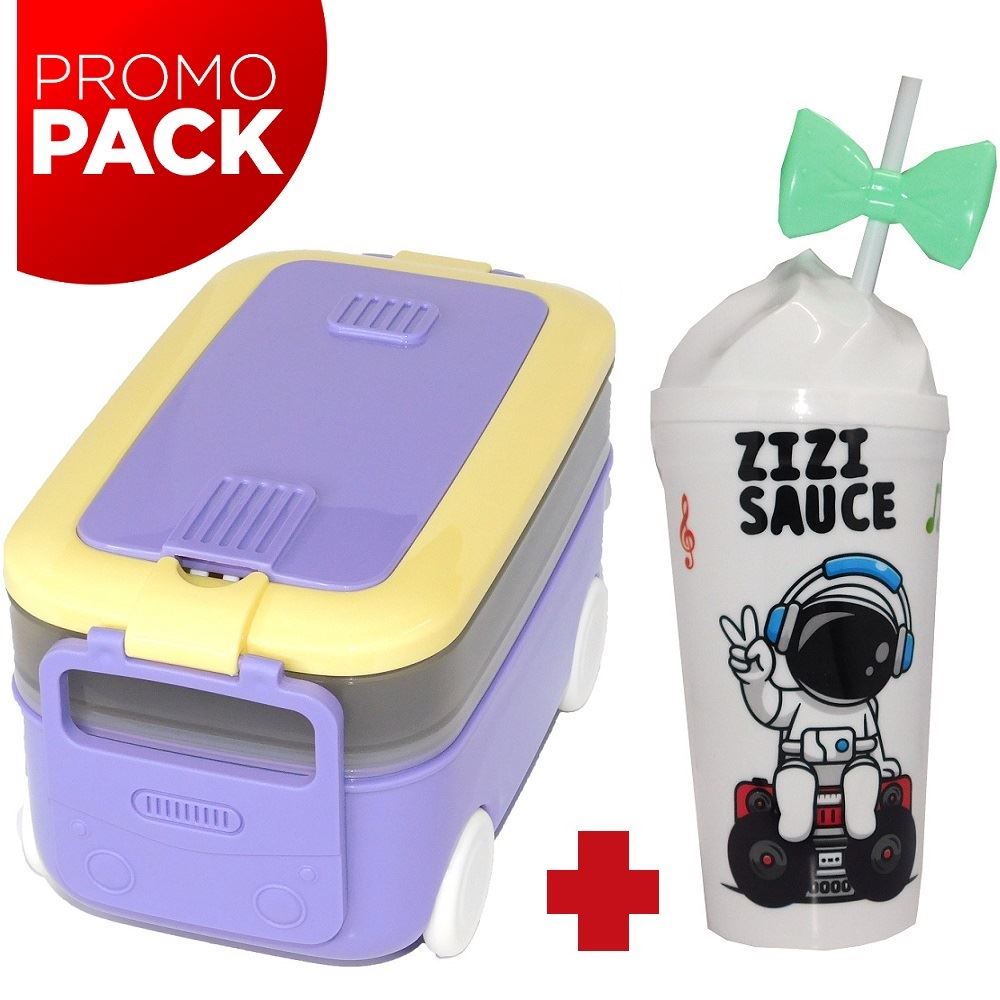 PACK de un vaso tomatodo con un taper con tapa