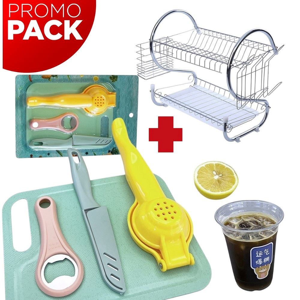 PACK de un Escurridor de platos con un set de utensilios