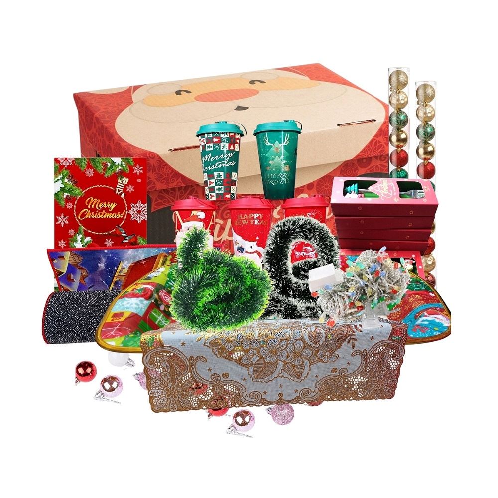 Canasta navideña productos santa Claus