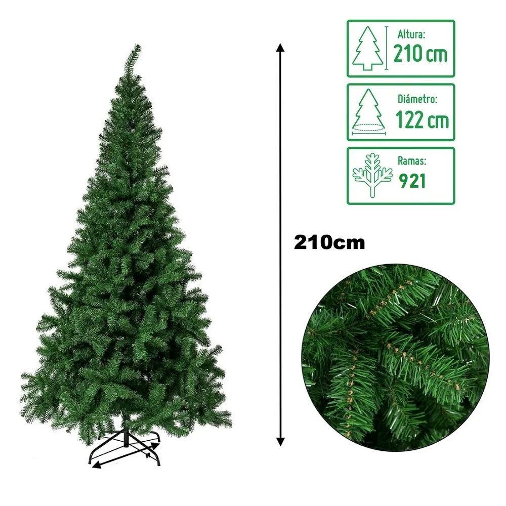 Arbol canadiense de Navidad 210cm 921 Ramas Bavaria Verde