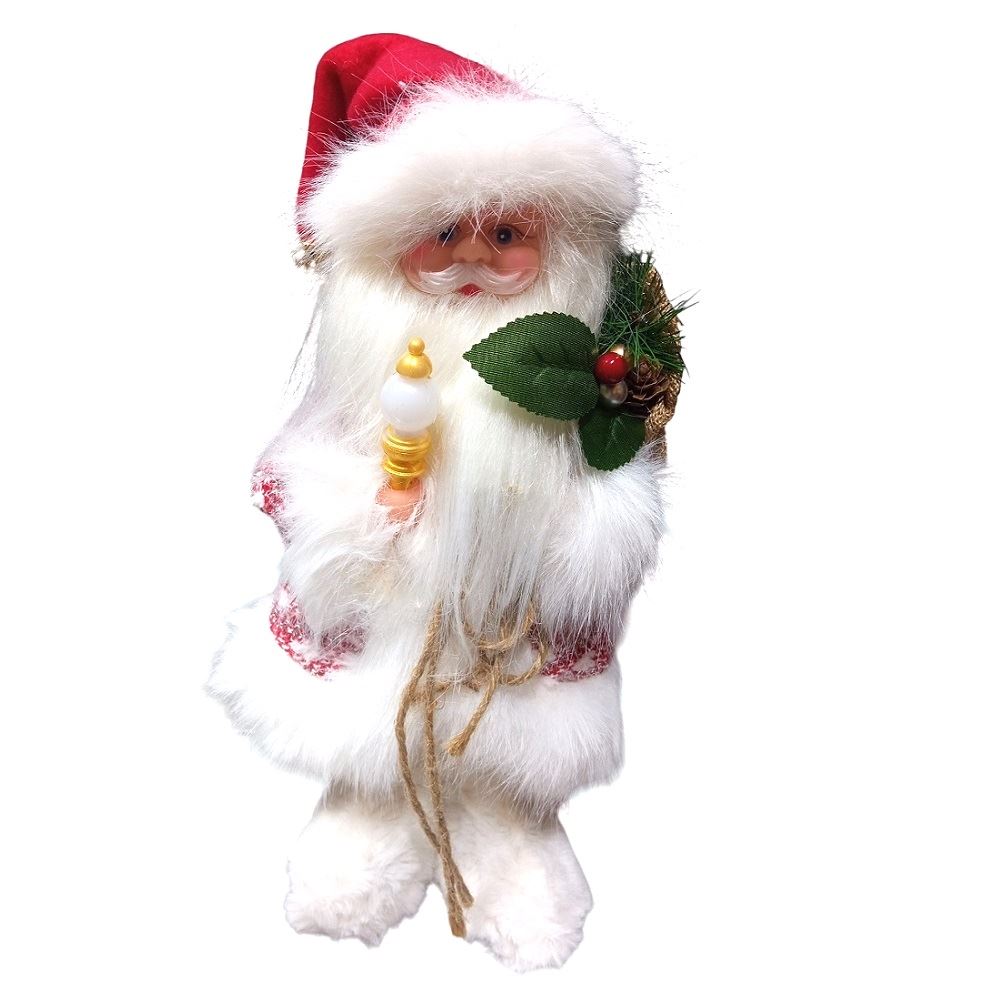 Papa Noel navideno musical con movimiento de 36cm Marron