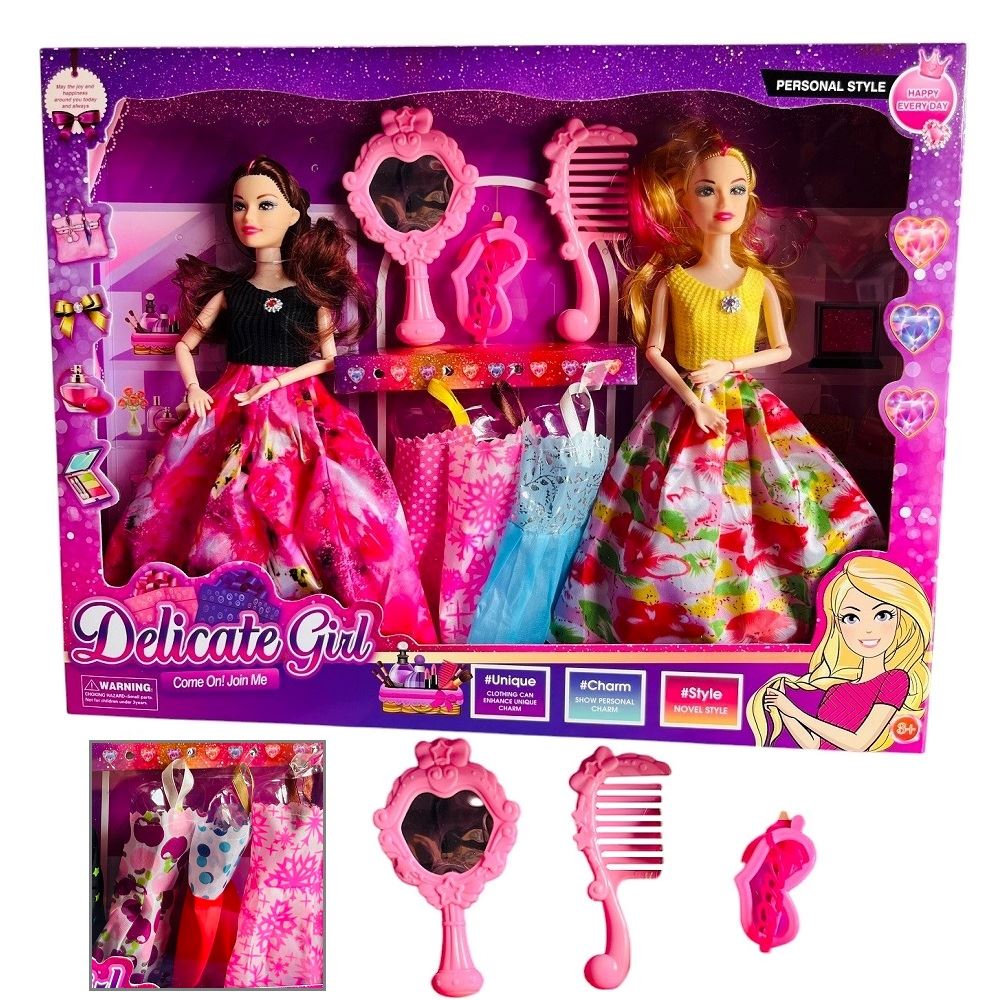 Set de 2 muñecas de silicona con accesorios