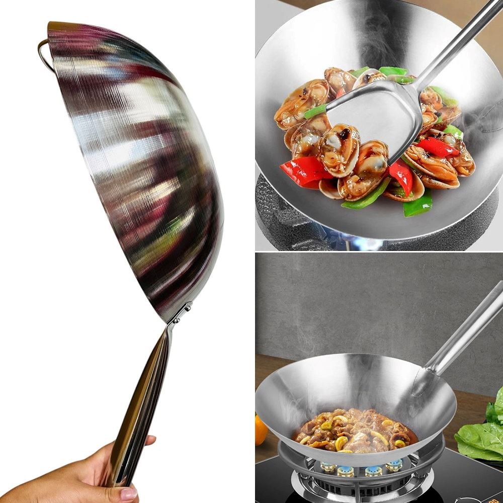 Sarten wok Chifero 36cm de Acero Inoxidable