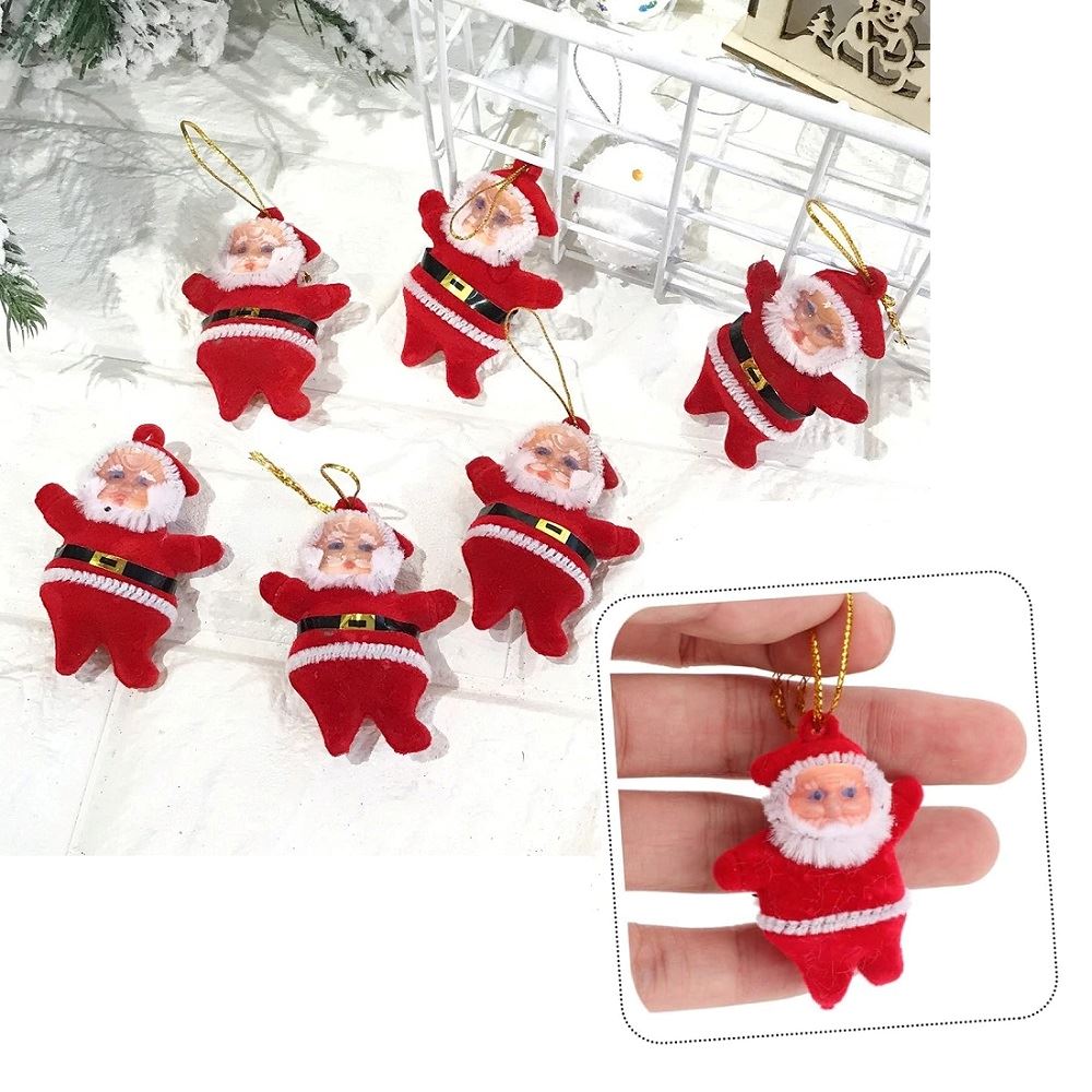 Set de 18 Mini Santas adornos Muñequitos de papa noel para colgar