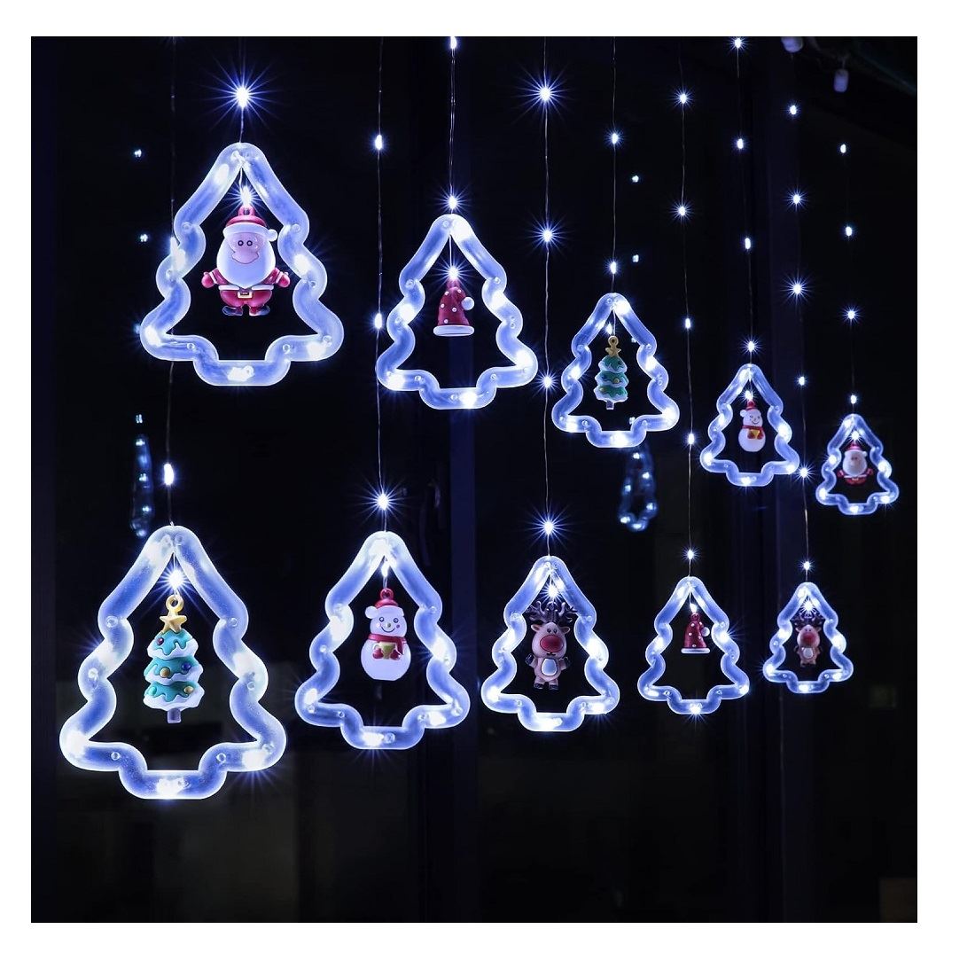 Cascada de luces led navideñas arbolitos luces Blancas