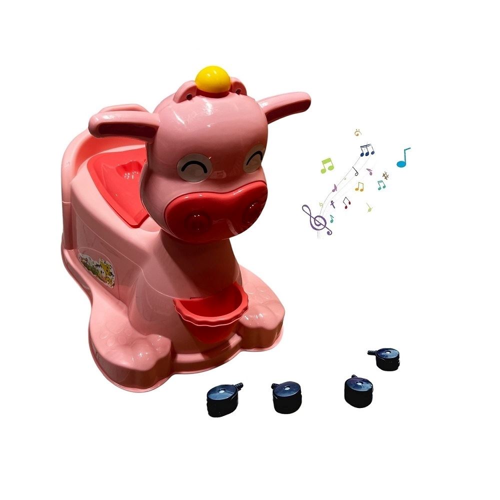 bacín urinario montable con llantas y música Rosa