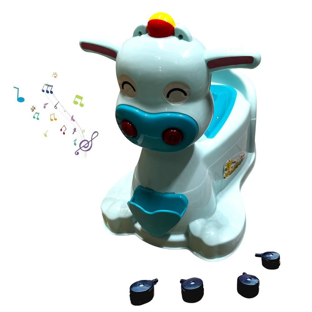 Torito montable bacín urinario montable con llantas y música Celeste