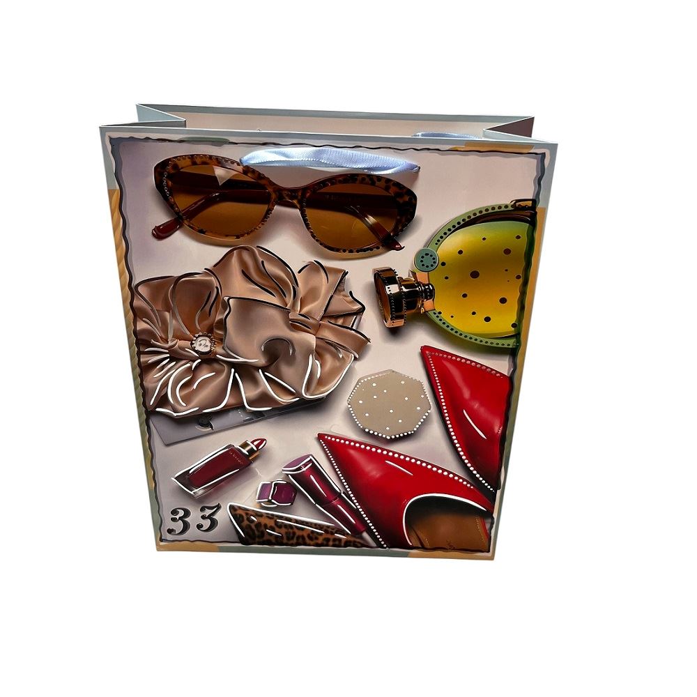 Bolsas de regalo con efecto relieve 32cm x 17cm x 10cm CELESTE