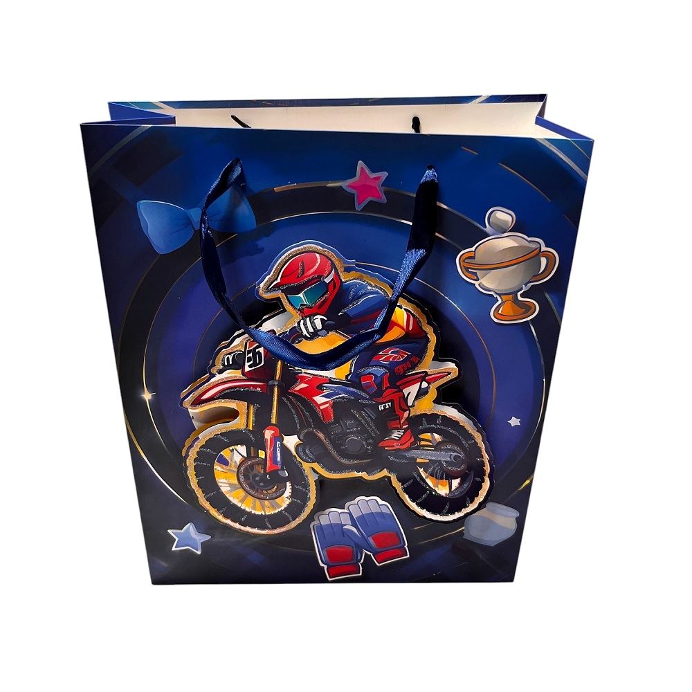 Bolsas de regalo con efecto relieve 32cm x 17cm x 10cm AZUL