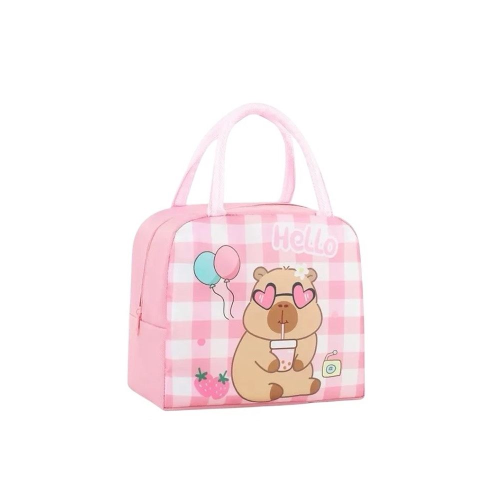 Lonchera termica portátil bolso de almuerzo estampado - Rosa