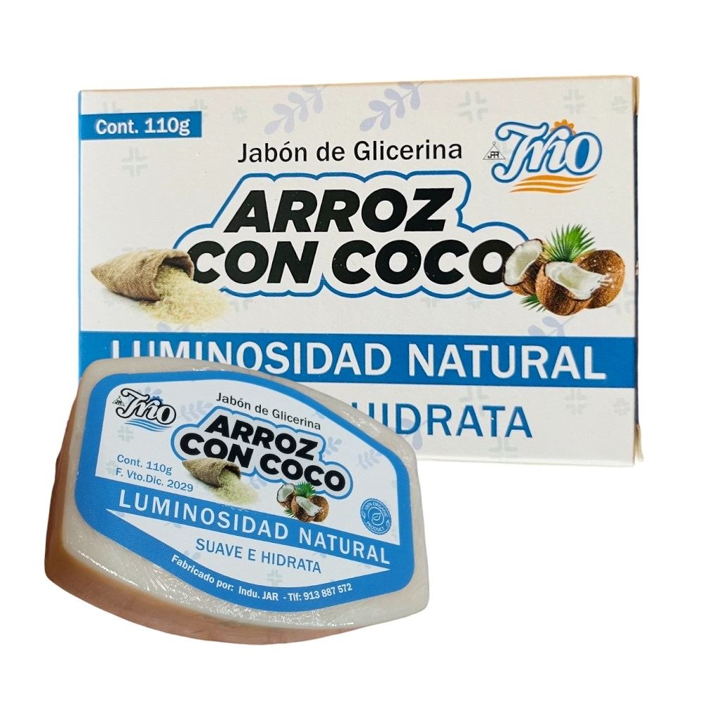 Set de 2 Jabon de glicerina de arroz con coco hidratante