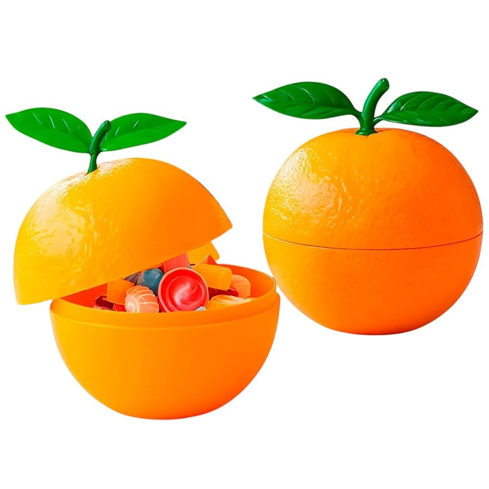 Recipiente en forma de fruta naranja multifuncional