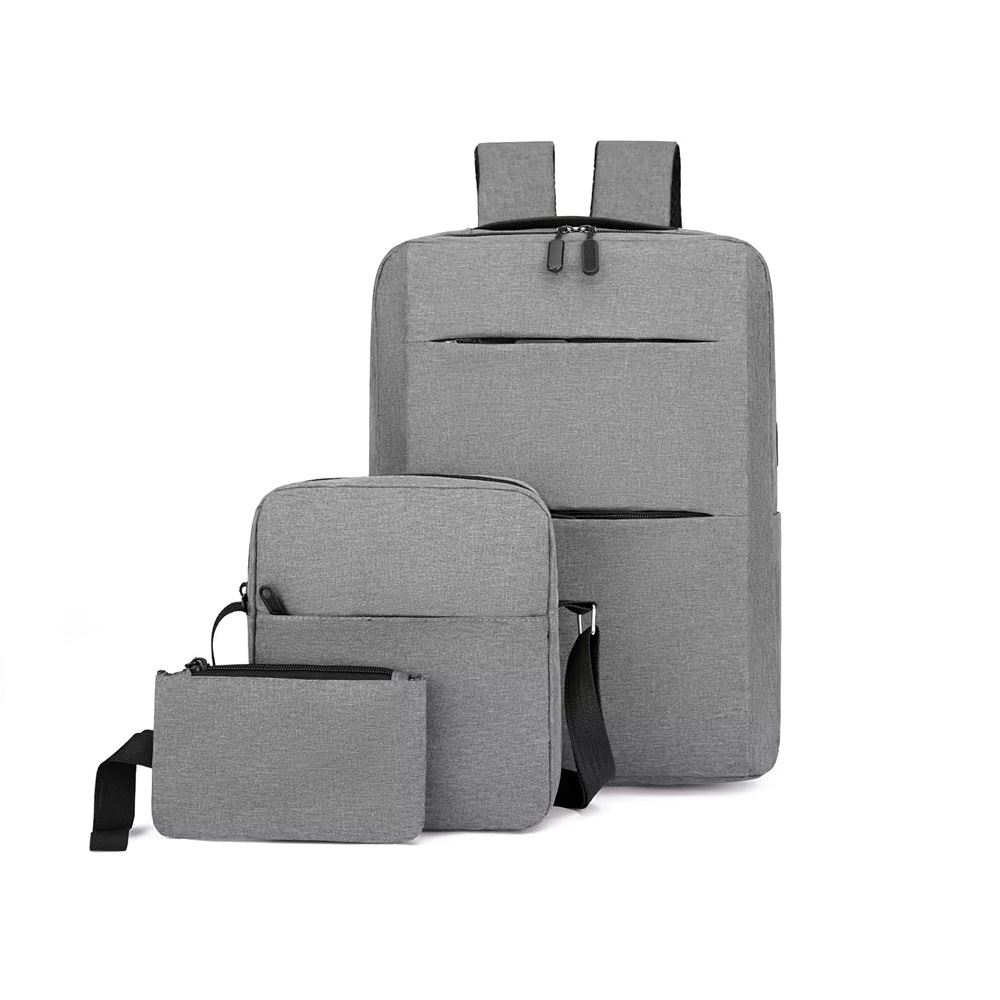 Juego de una mochila Oxford con morral y cartuchera Gris