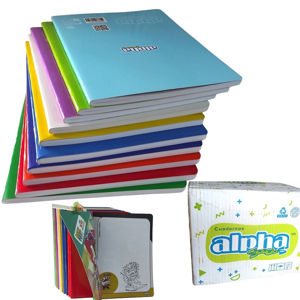 set de 3 Cuaderno Alpha Triplerenglon de 88 hojas