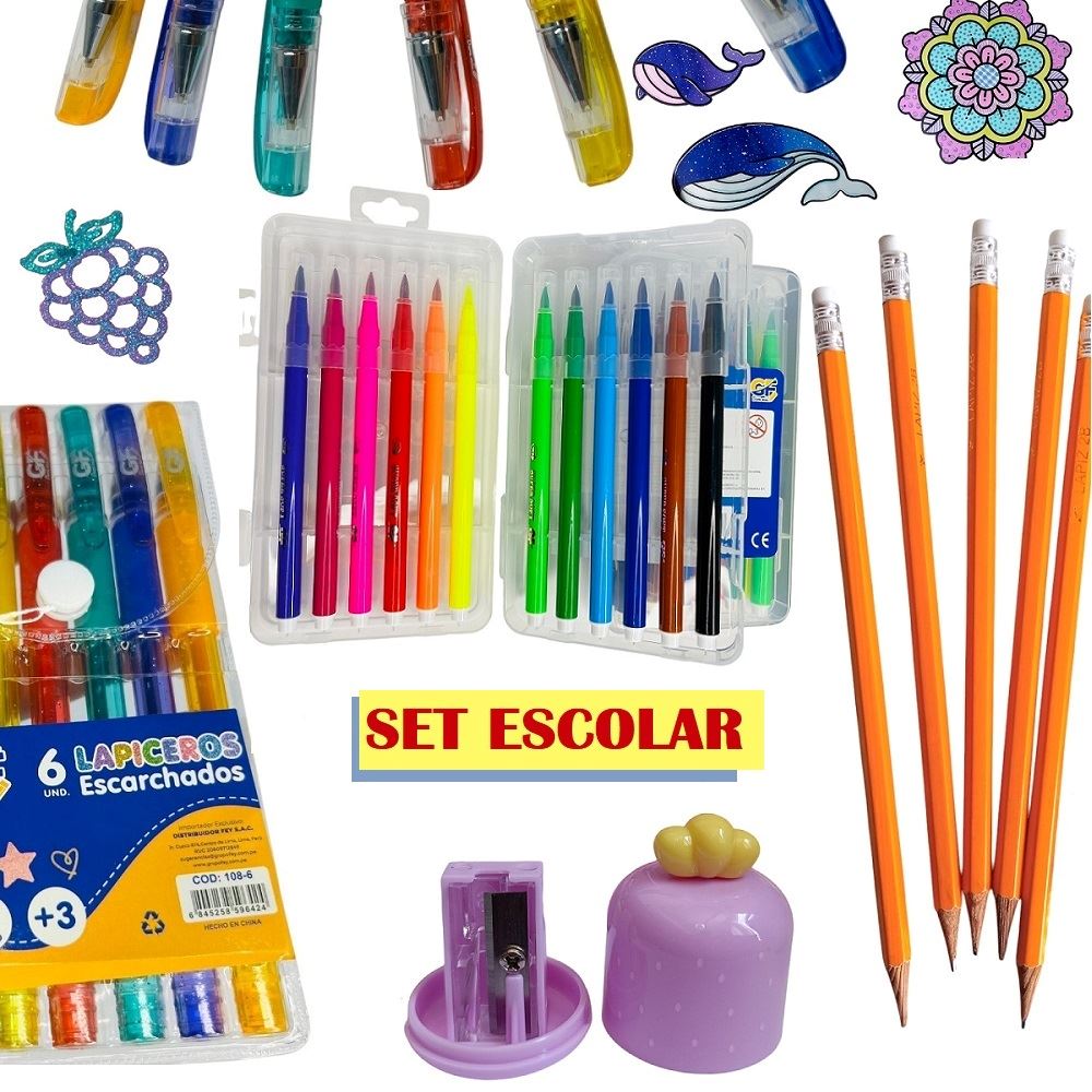 BOX 1 - Juego de útiles escolares lapiceros lápices