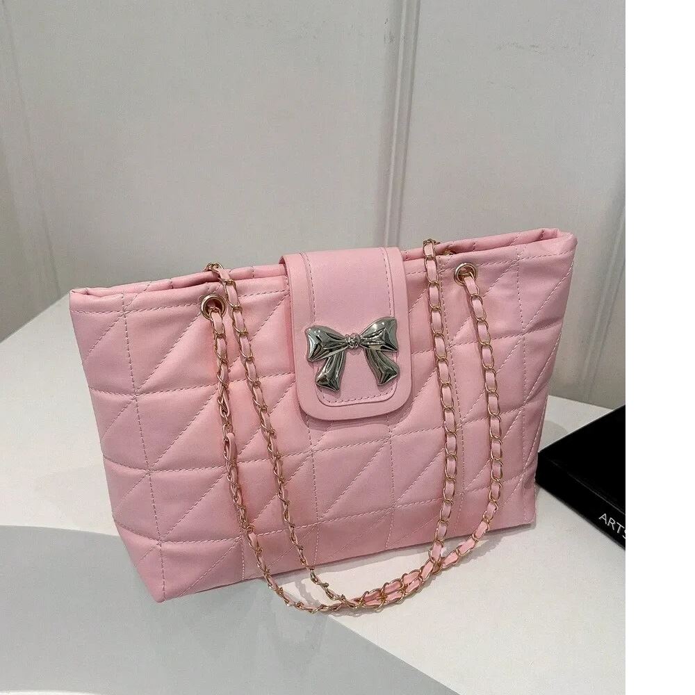 Bolso de hombro para mujerde cartera de lazo / Rosa