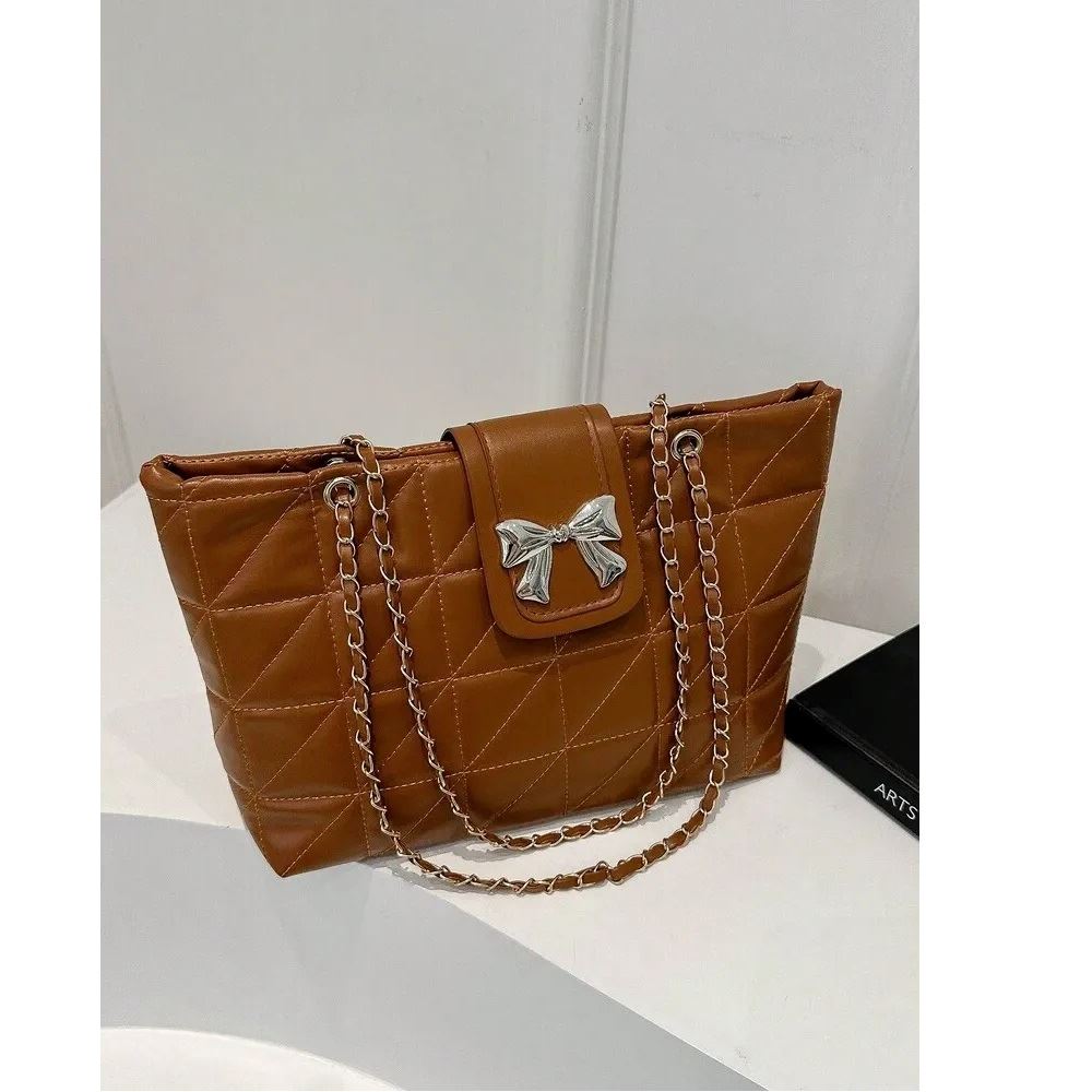 Bolso de hombro para mujerde cartera de lazo / Marron
