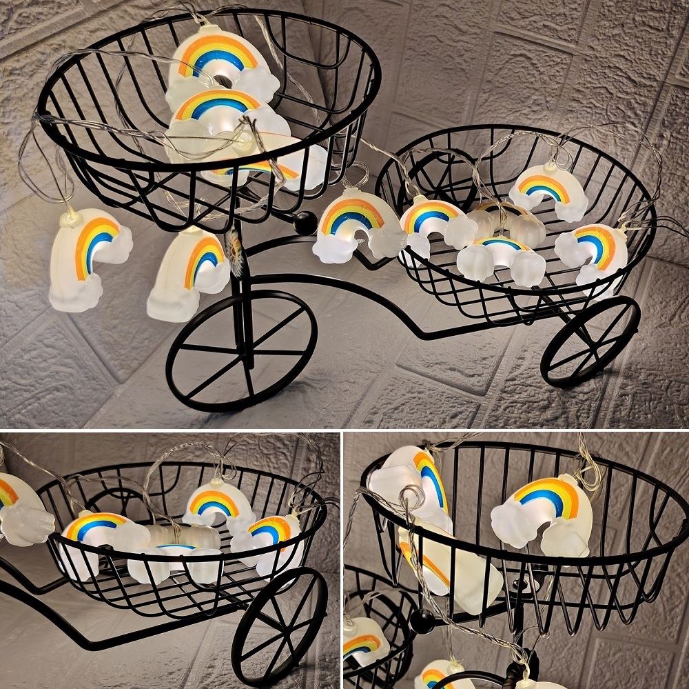 Macetero Cestas multifunción organizador decorativa + Luces Arcoiris