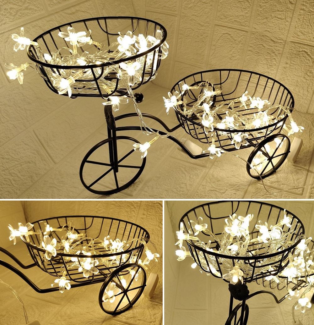 Macetero Cestas multifunción organizador decorativa + Luces cerezo