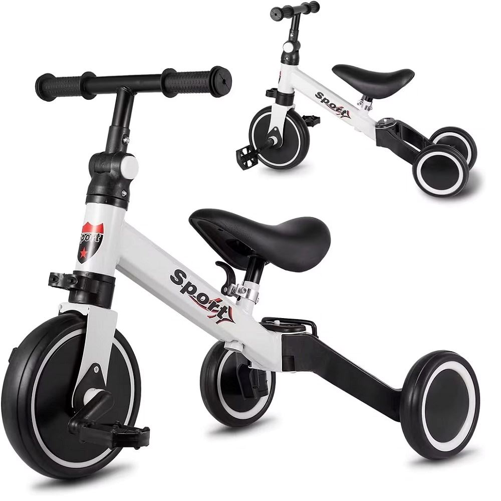 Triciclo de 3 llantas montable con pedal para manejar - Blanco