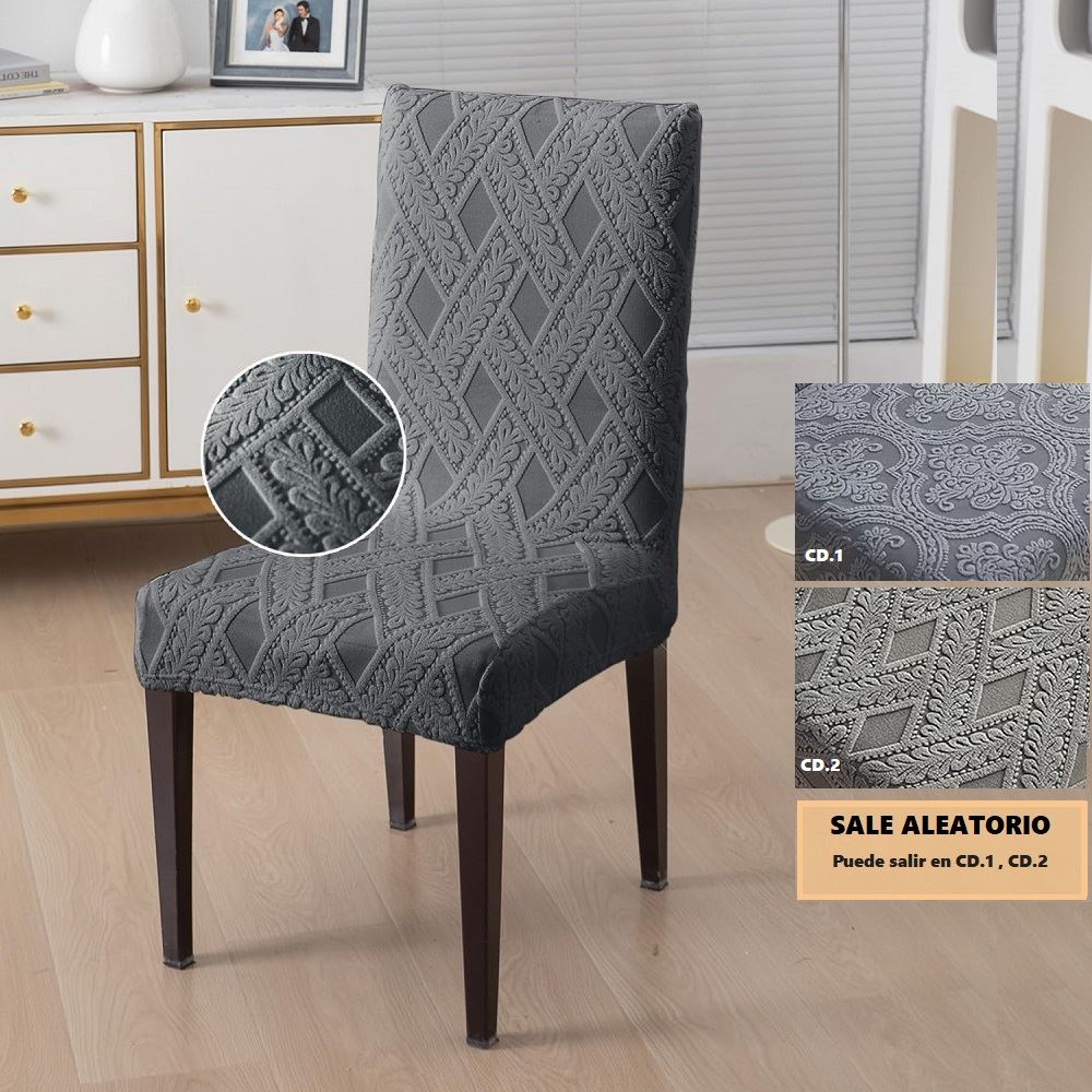 set de 6 fundas para las sillas Nordica poliéster - Gris oscuro