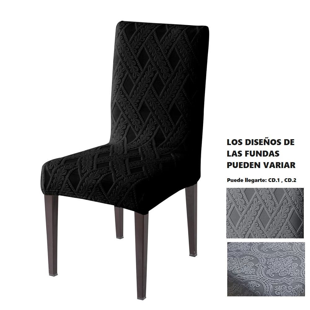 set de 6 fundas para las sillas Nordica poliéster - Negro