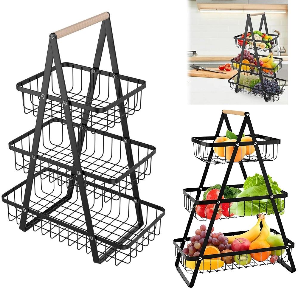Cesta organizador de frutas o verduras frutero verdulero de 2 niveles