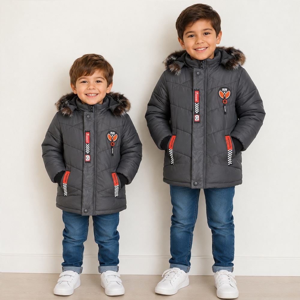 Casacas acolchadas para niños casual Liviano / Gris / M