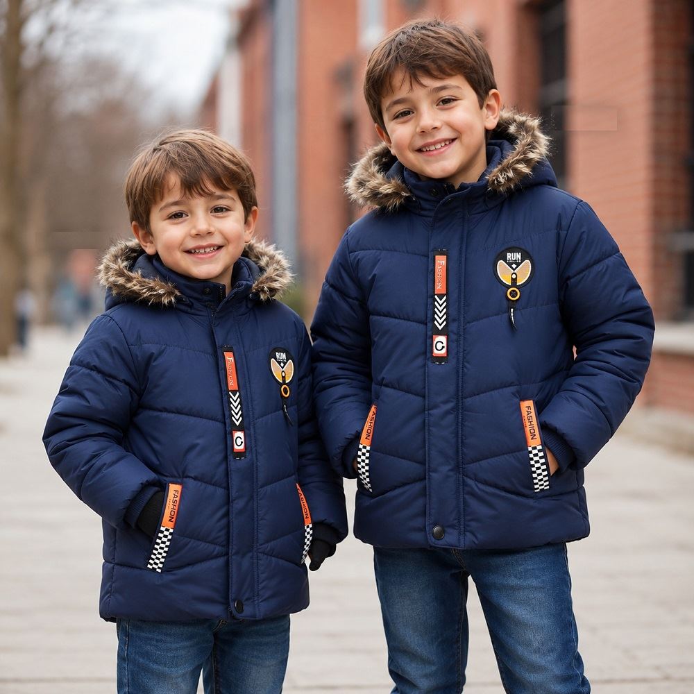 Casacas acolchadas para niños casual Liviano / Azul / M