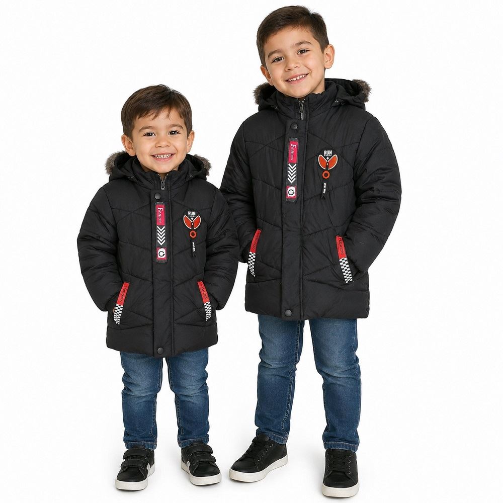 Casacas acolchadas para niños casual Liviano / Negro / M
