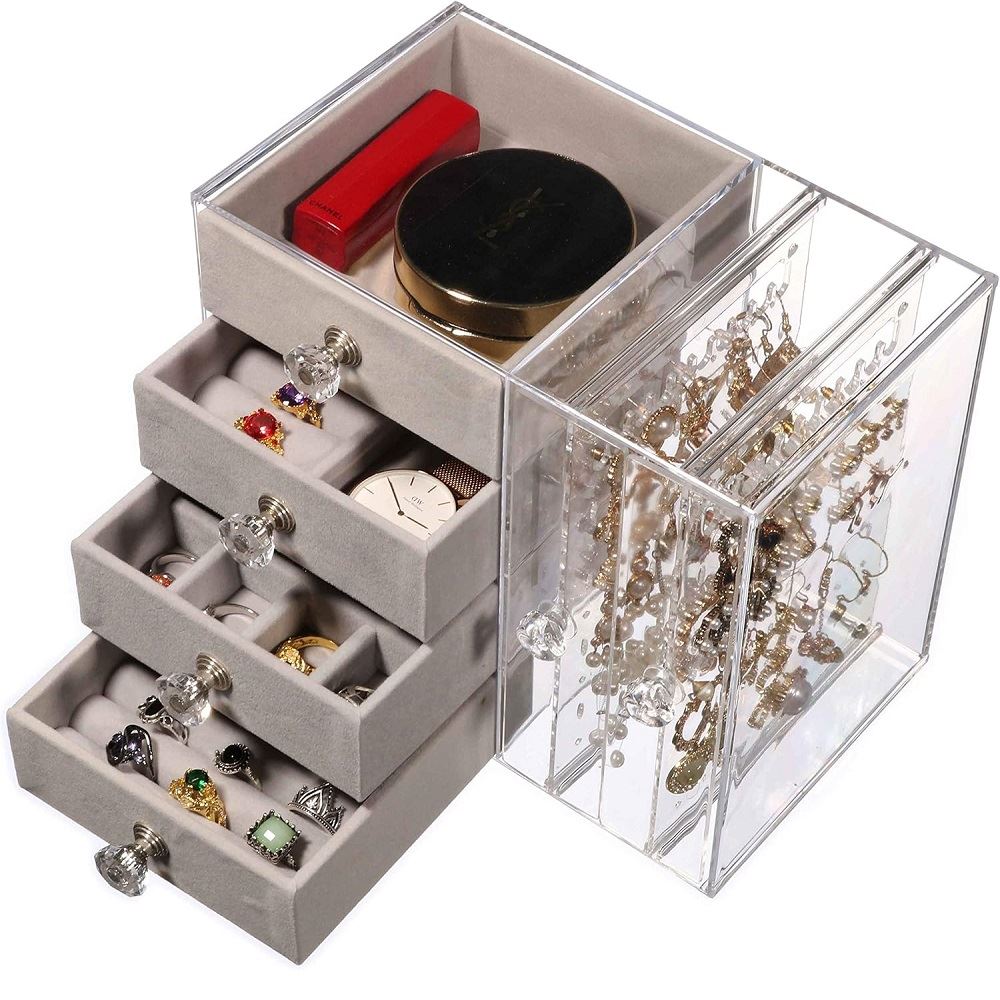 Joyero organizador de joyas con 4 cajones