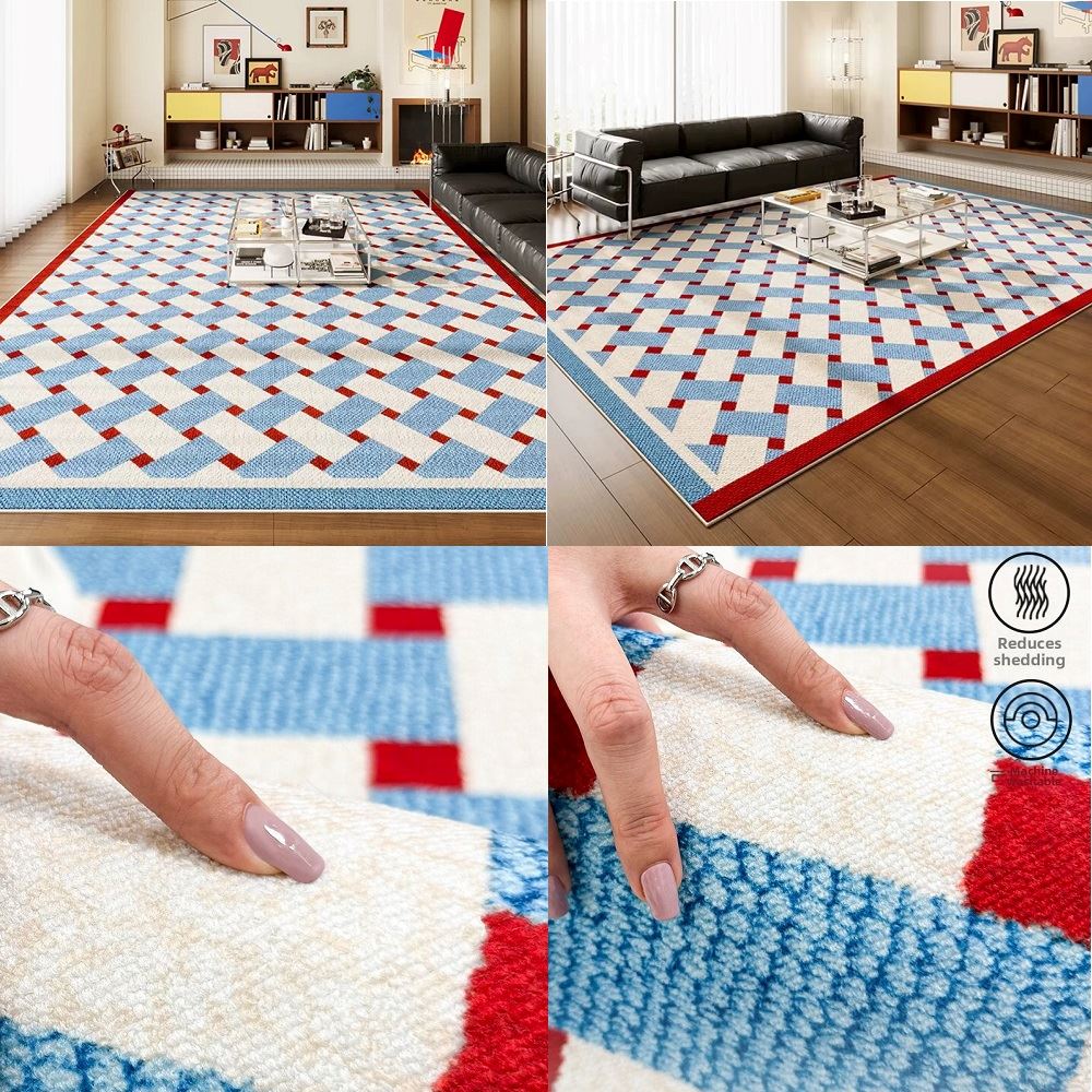 Alfombra rectangular para sala de 240cm x 160cm Celeste