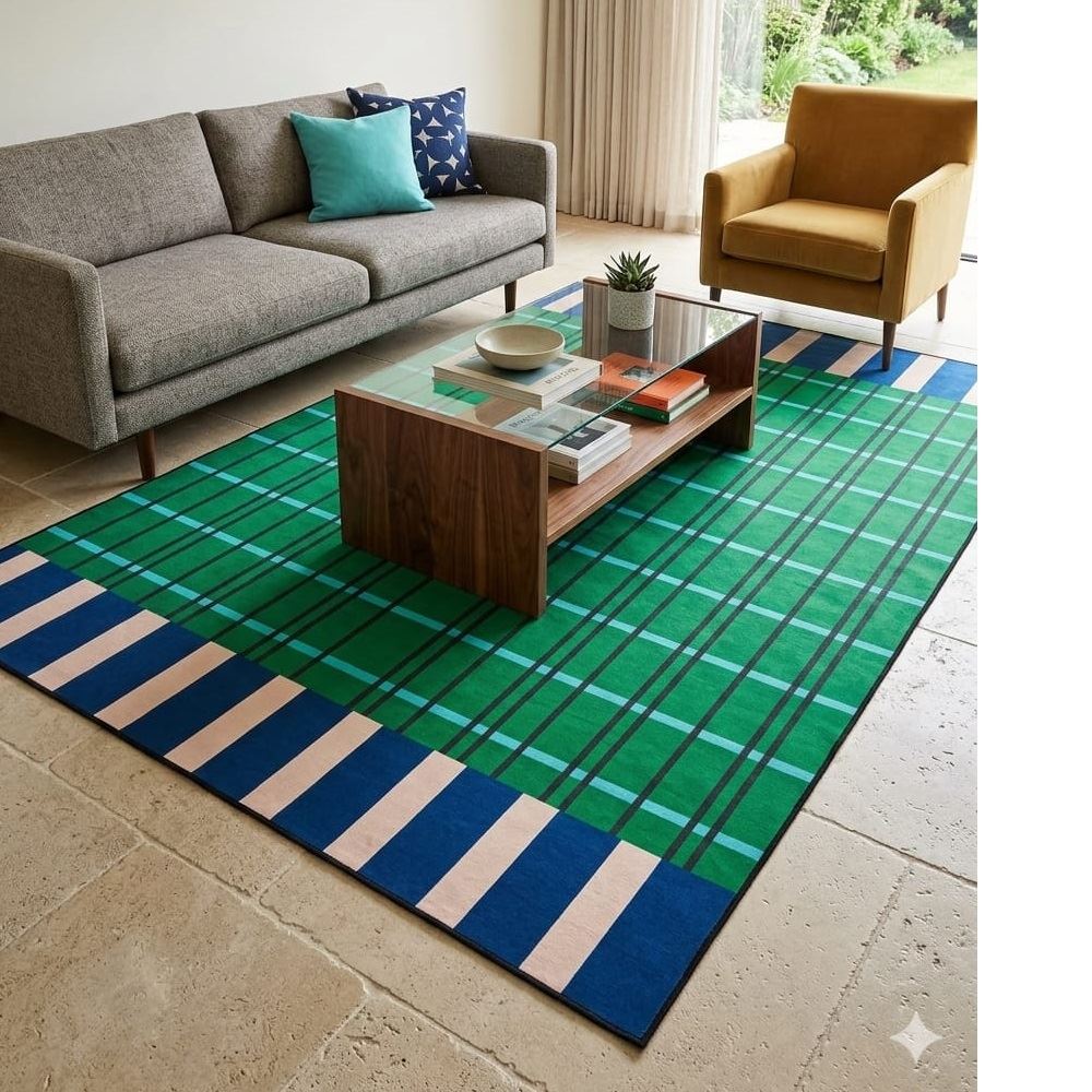 Alfombra rectangular para sala de 240cm x 160cm Verde
